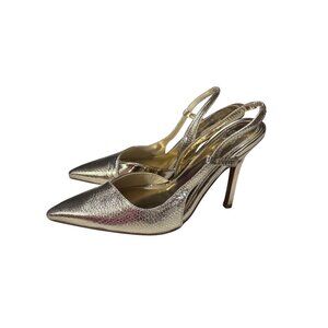 ASOS Design Peri Slingback High Heeled Shoes In Gold Size 6